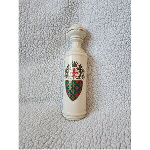 Vintage fleur de lis shield Fitzgerald ceramic decanter